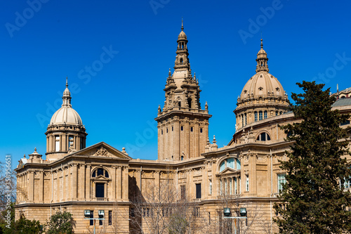 Obraz na płótnie It's National Art Museum of Catalonia (Museu Nacional d'Art de Catalunya), Art museum establish in 1934 w salonie