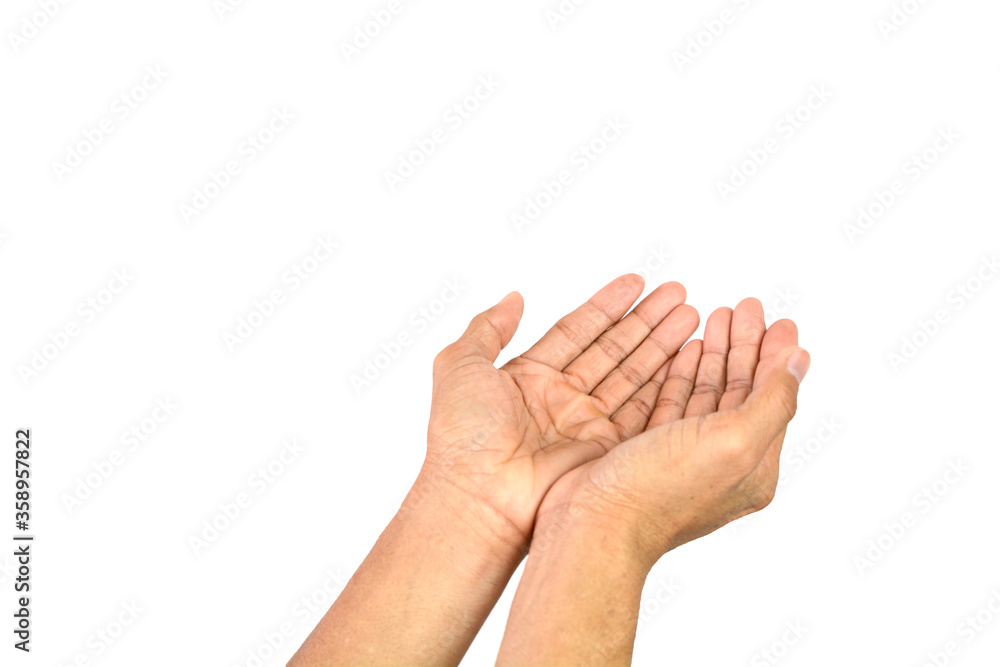 Empty hand holding isolated on the white background. Empty hand holding isolated on the white background.