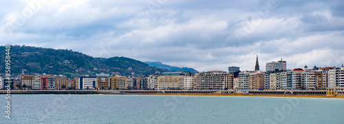 It's Nature and architecture of San Sebastian, Cantabrian Sea, Spain