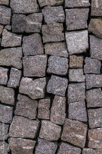 granite stone block wall