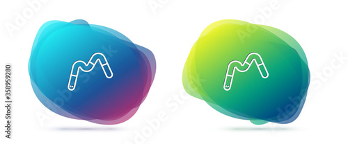 Set line Jelly worms candy icon isolated on white background. Abstract banner with liquid shapes. Vector.