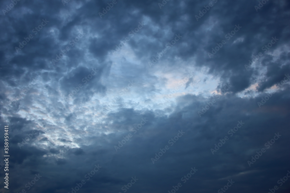 After rain big fluffy clouds abstract background