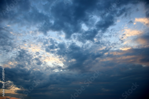 After rain big fluffy clouds abstract background