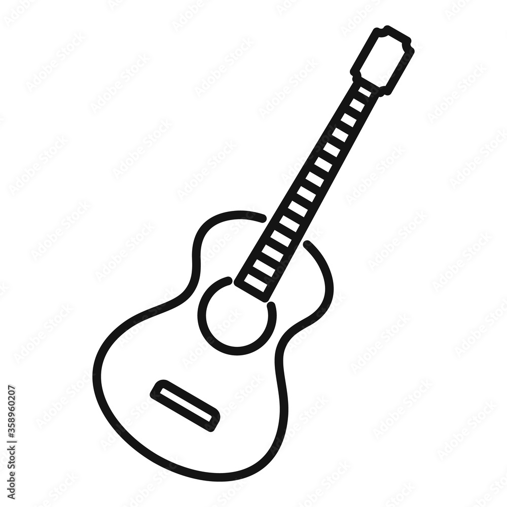 Acoustic guitar icon. Outline acoustic guitar vector icon for web design isolated on white background Acoustic guitar icon. Outline acoustic guitar vector icon for web design isolated on white background