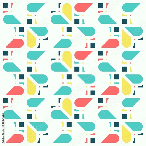 Wallpaper Mural Beautiful of Colorful Square and Heart Shape, Repeated, Abstract, Illustrator Pattern Wallpaper. Image for Printing on Paper, Wallpaper or Background, Covers, Fabrics Torontodigital.ca