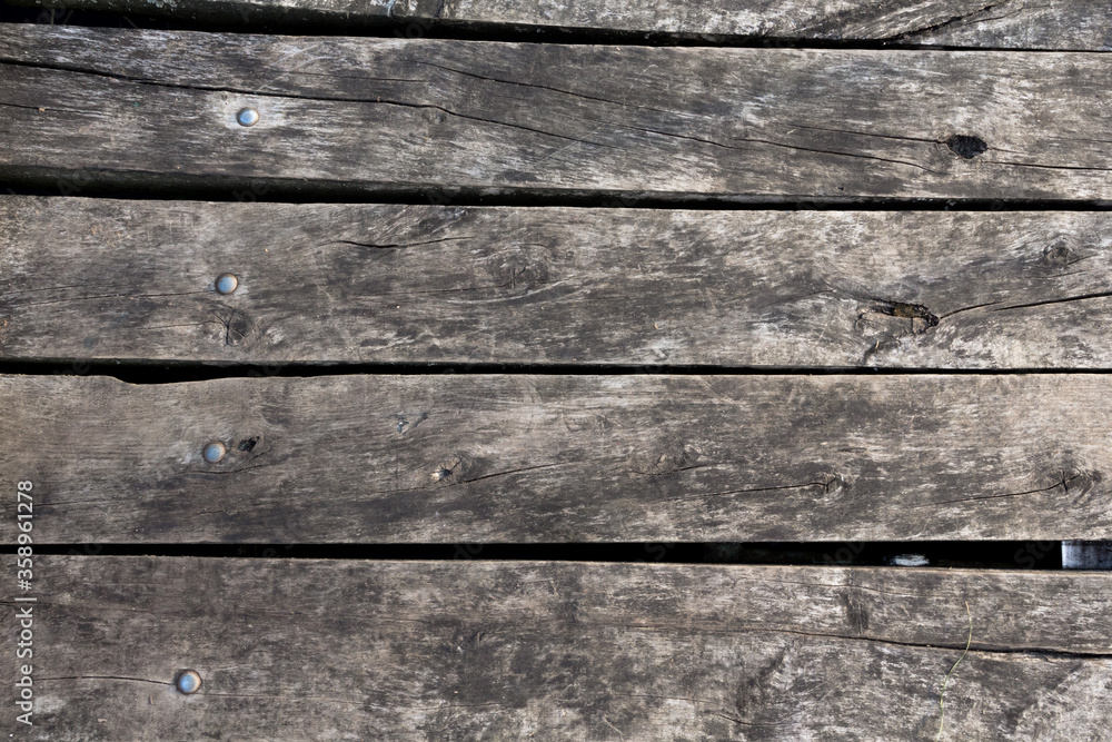 Fototapeta premium Old, damaged, wooden planks