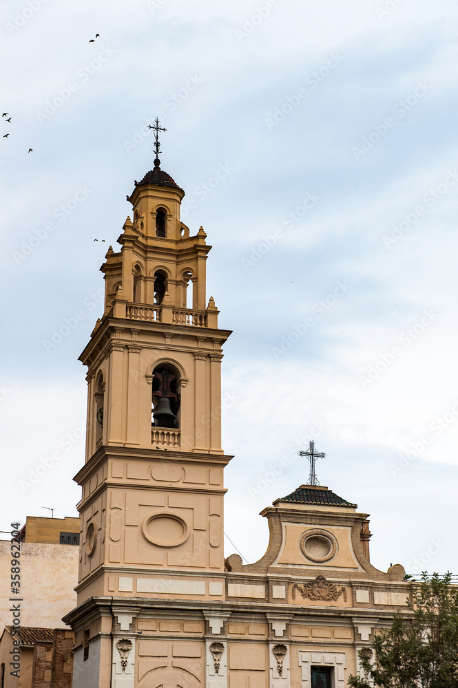 It's Saint Monica church and the Serrano bridge, Valencia, Spain