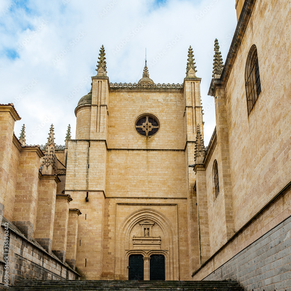 It's Segovia Cathedral, a Roman Catholic religious church in Segovia, Spain.
