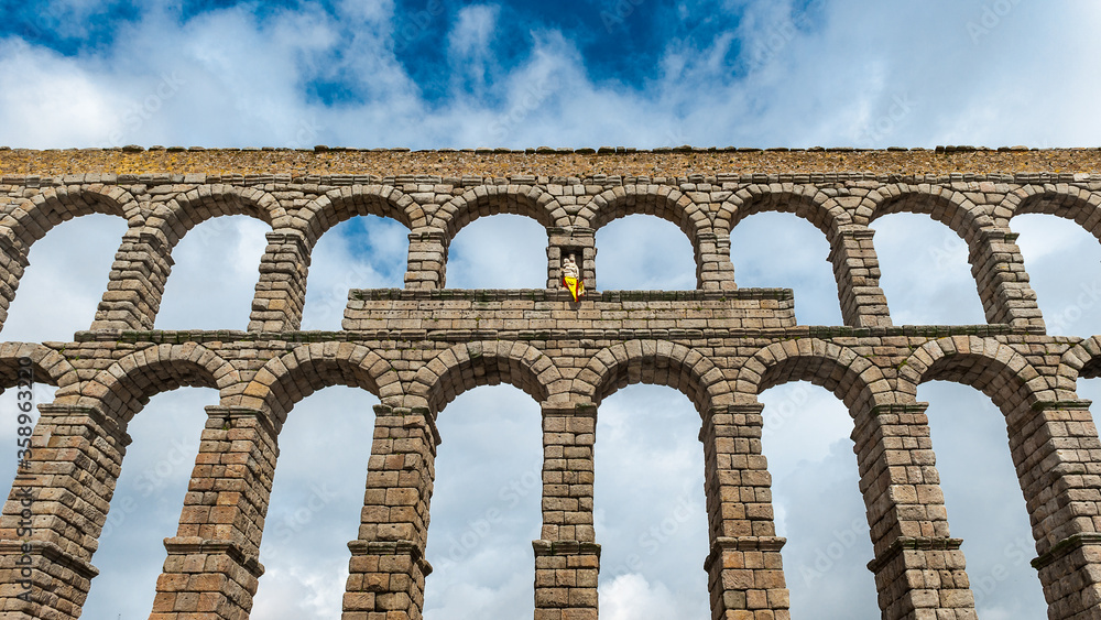 It's Roman Aqueduct of Segovia, Spain. It is the UNESCO World Heritage It's Roman Aqueduct of Segovia, Spain. It is the UNESCO World Heritage
