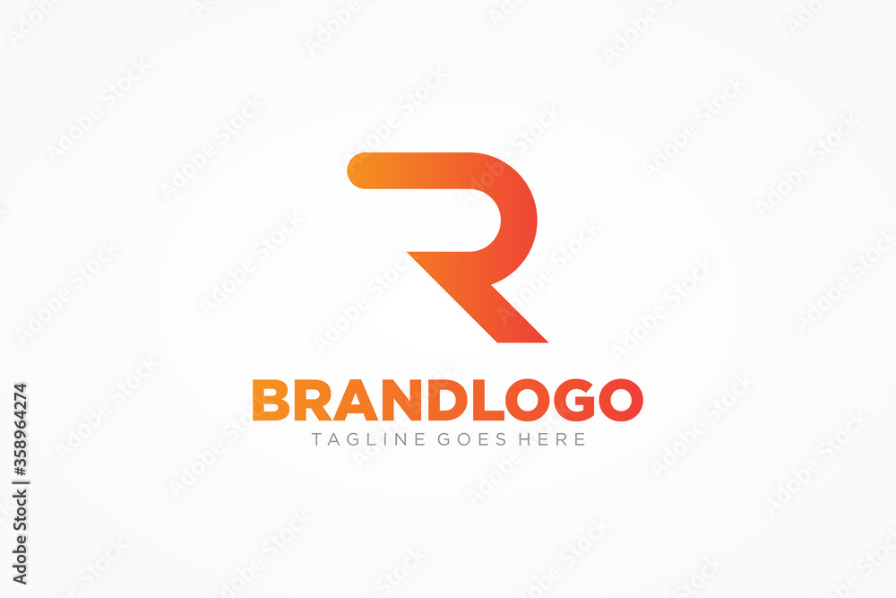 Abstract Initial Letter R Logo. Red Gradient Geometric Shape Style isolated on White Background. Usable for Business and Branding Logos. Flat Vector Logo Design Template Element Abstract Initial Letter R Logo. Red Gradient Geometric Shape Style isolated on White Background. Usable for Business and Branding Logos. Flat Vector Logo Design Template Element