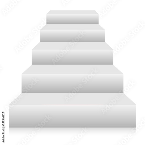 White staircase with shadow.Vector illustration isolated on white background.