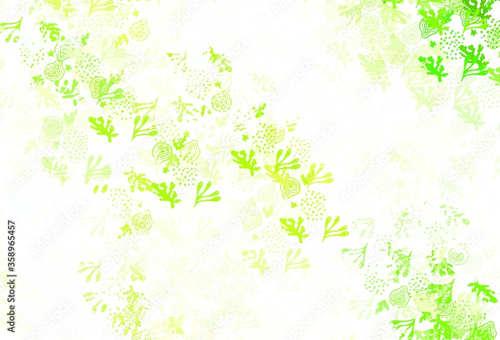 Light Green, Yellow vector template with chaotic shapes. Light Green, Yellow vector template with chaotic shapes.