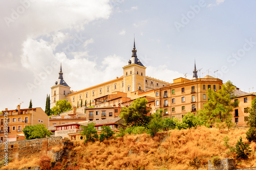 Alcazar of Toledo, a stone fortification located in the highest part of Toledo, Spain.
