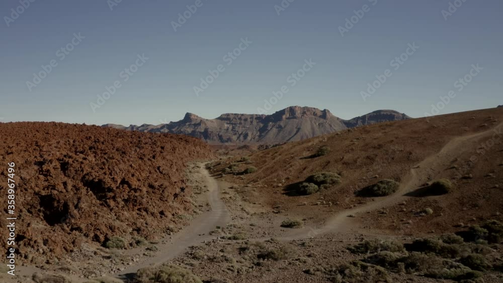 desert martian landscape in the valley of volcano Teide, Tenerife island, Spain desert martian landscape in the valley of volcano Teide, Tenerife island, Spain