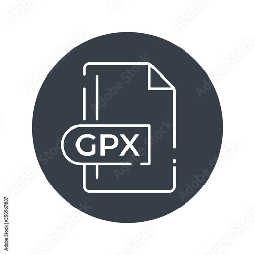 GPX File Format Icon. GPX extension filled icon. photo