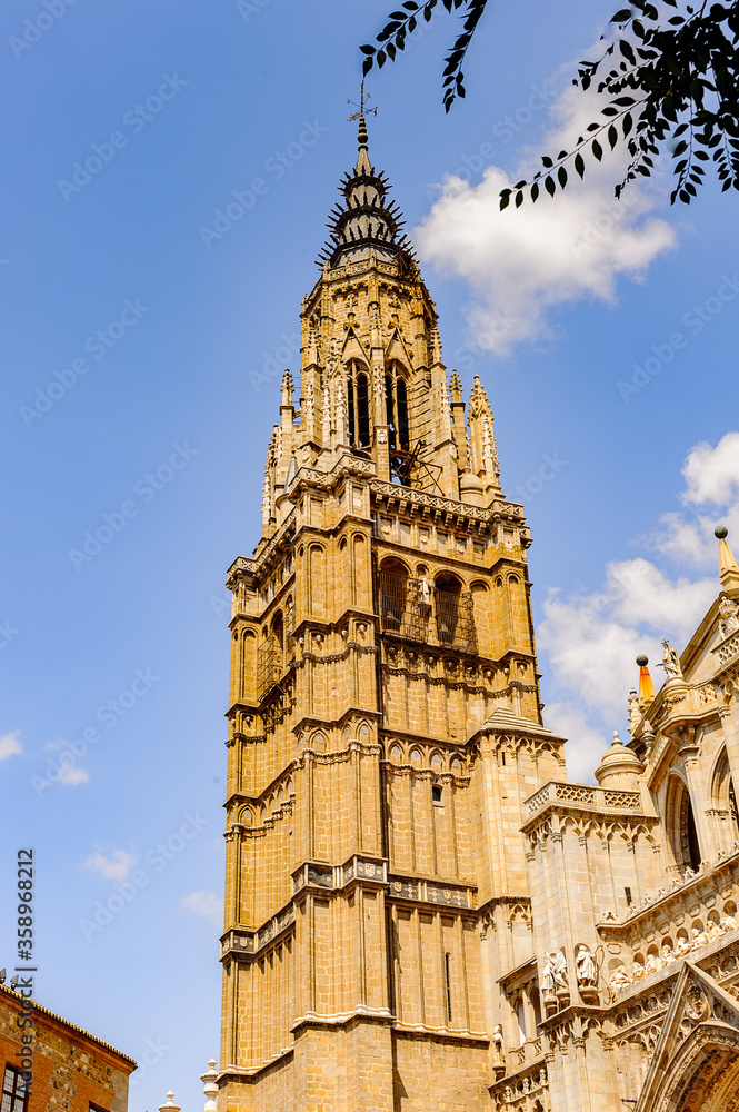 Tower of the Primate Cathedral of Saint Mary of Toledo, Spain