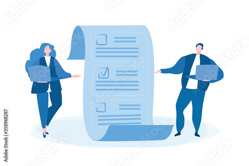 Online voting with people , voting document , Vector illustration for web banner, infographics, mobile. government rules and public projects