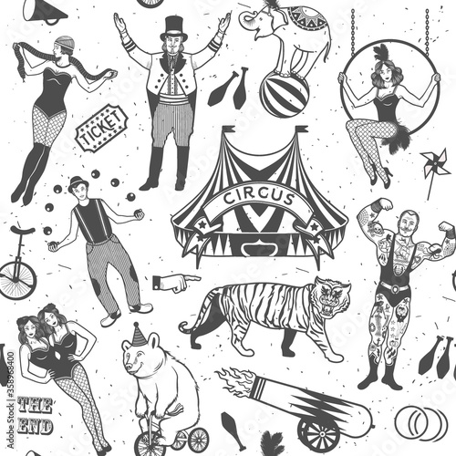 Circus set. Illustration of circus stars.