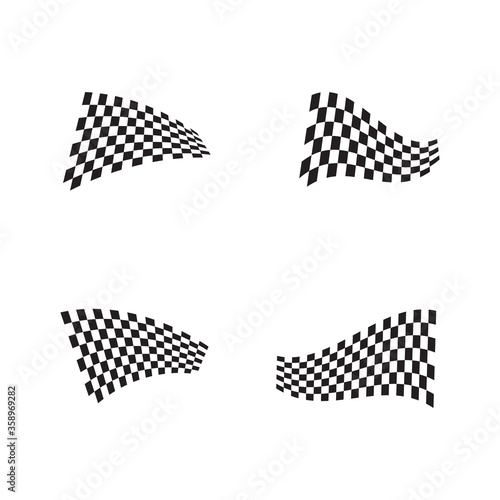 Race flag icon, simple design race flag logo