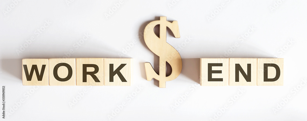 Wooden blocks with the word WORK and END . Make the right decision. Wooden blocks with the word WORK and END . Make the right decision.