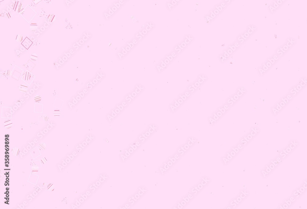 Light Pink vector backdrop with lines, circles, rhombus.