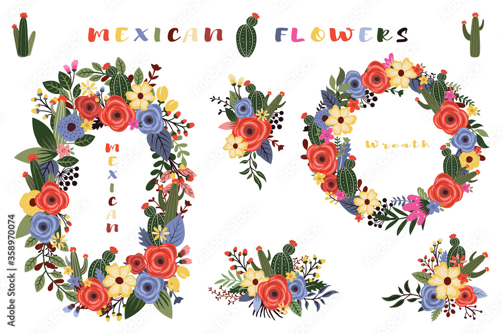 Colorful Mexican Wild Flower Wreath Colorful Mexican Wild Flower Wreath