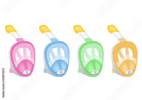 Full Face Snorkel Mask vector