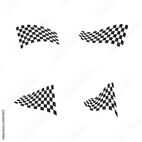 Race flag icon, simple design race flag logo