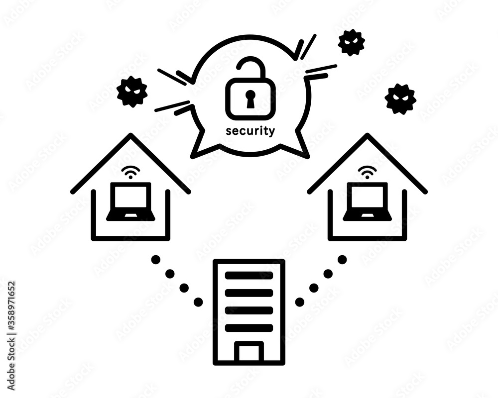 テレワークの情報漏洩のアイコン 問題 課題 リモートワーク Stock Illustration Adobe Stock テレワークの情報漏洩のアイコン 問題 課題 リモートワーク Stock Illustration Adobe Stock