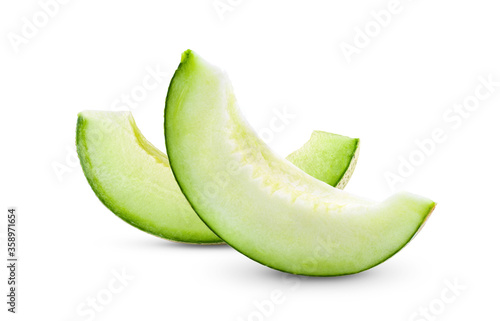 Green melon isolated on white background