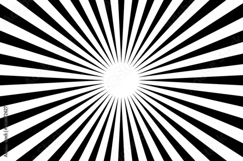 Black and white background sunburst textured illustration