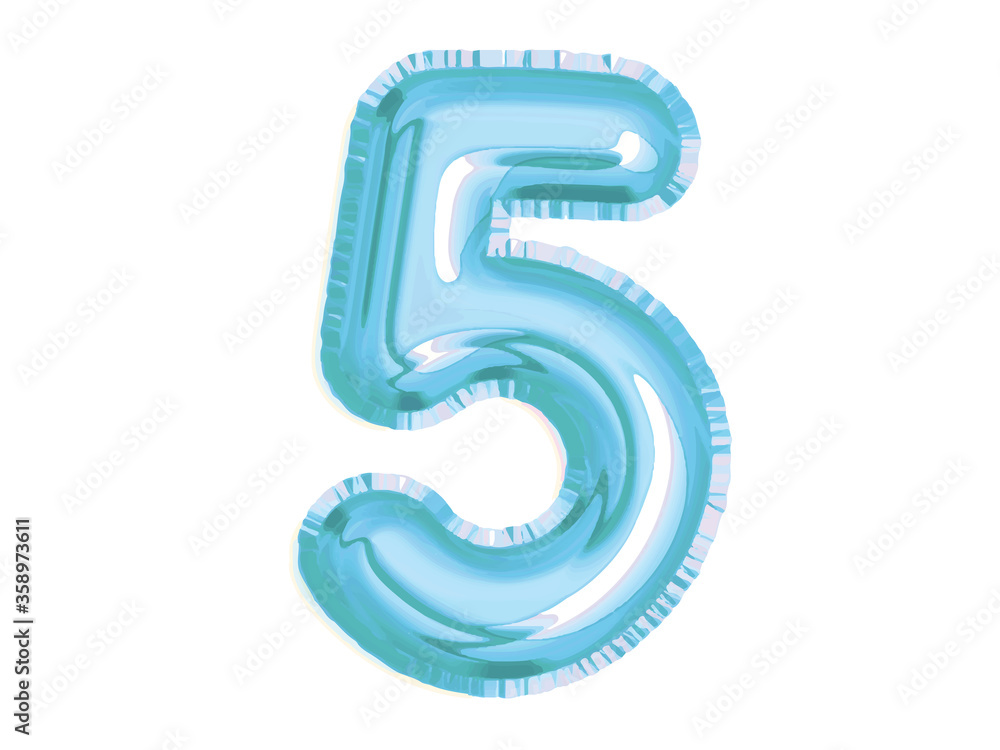 ector shiny blue number five air balloon for baby shower birthday party ector shiny blue number five air balloon for baby shower birthday party