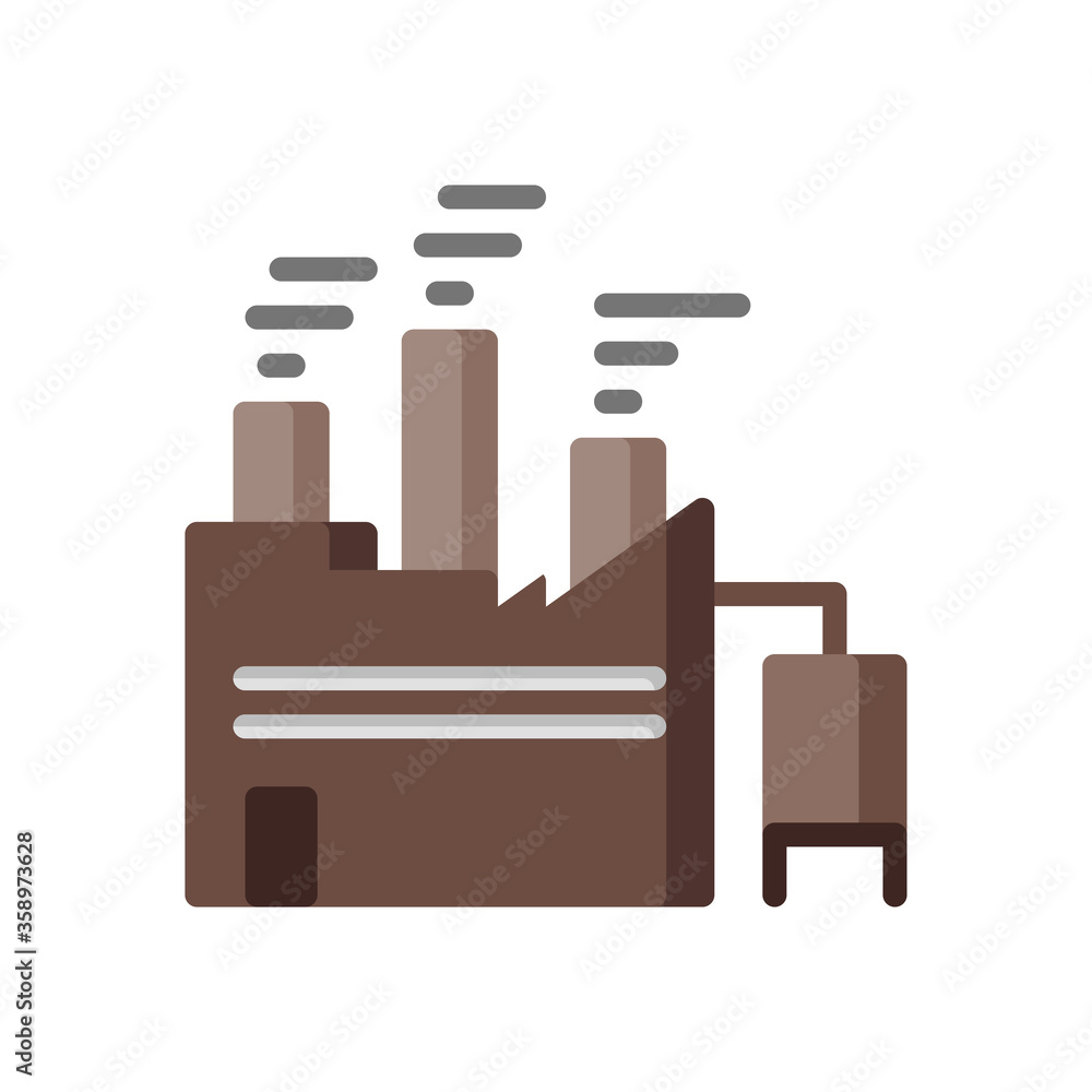 flat style icon of factory. vector illustration for graphic design, website, UI isolated on white background. EPS 10 flat style icon of factory. vector illustration for graphic design, website, UI isolated on white background. EPS 10