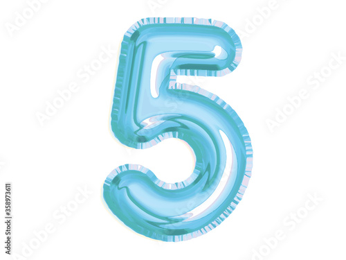 ector shiny blue number five air balloon for baby shower birthday party