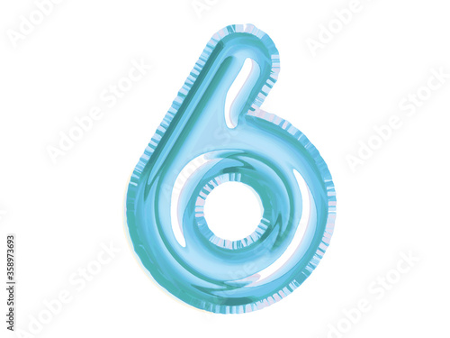 ector shiny blue number six air balloon for baby shower birthday party