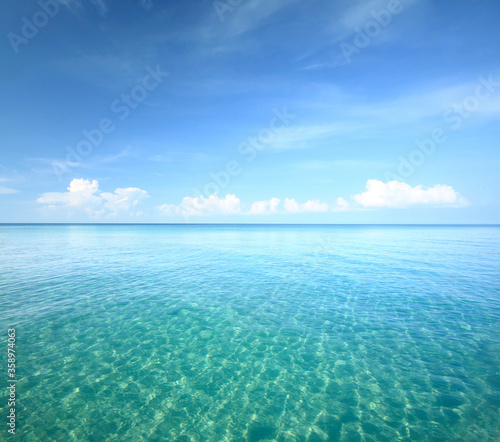 blue sky with tourquise sea background