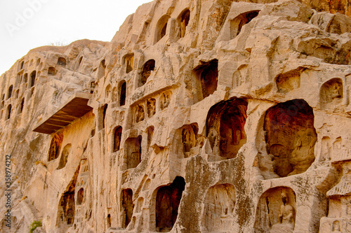 It's Caves at the Longmen Grottoes ( Dragon's Gate Grottoes) or Longmen Caves.UNESCO World Heritage of tens of thousands of statues of Buddha and his disciples