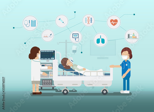 Medical service with icons