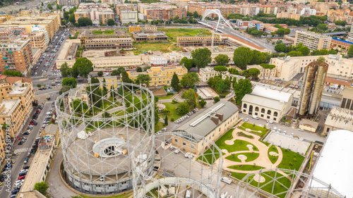 Photography Aerial view of the Gasometer in the Ostiense district in Rome