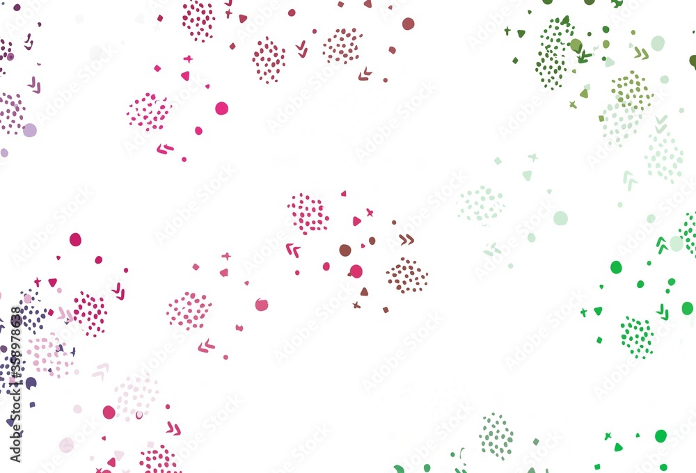 Light Pink, Green vector template with chaotic shapes.