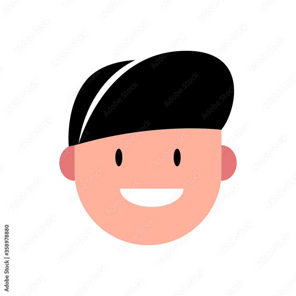 Vector illustration of young smiling man in a cap. Portrait of handsome cheerful teenager hipster. Avatar, profile, ID picture of a young person. Human head illustration with a baseball cap Vector illustration of young smiling man in a cap. Portrait of handsome cheerful teenager hipster. Avatar, profile, ID picture of a young person. Human head illustration with a baseball cap