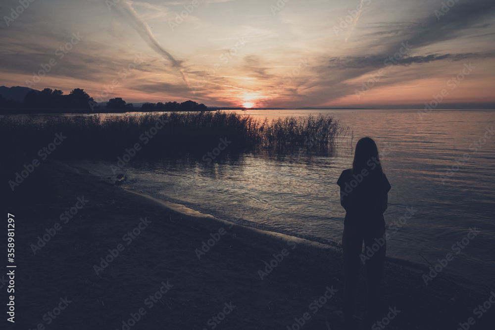 Fototapeta premium Sonnenuntergang Bodensee Schweiz