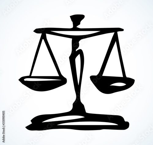 Antique scales. Vector drawing icon