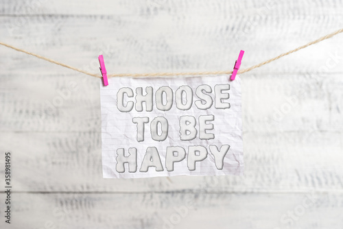 Schilderij op canvas Handwriting text writing Choose To Be Happy