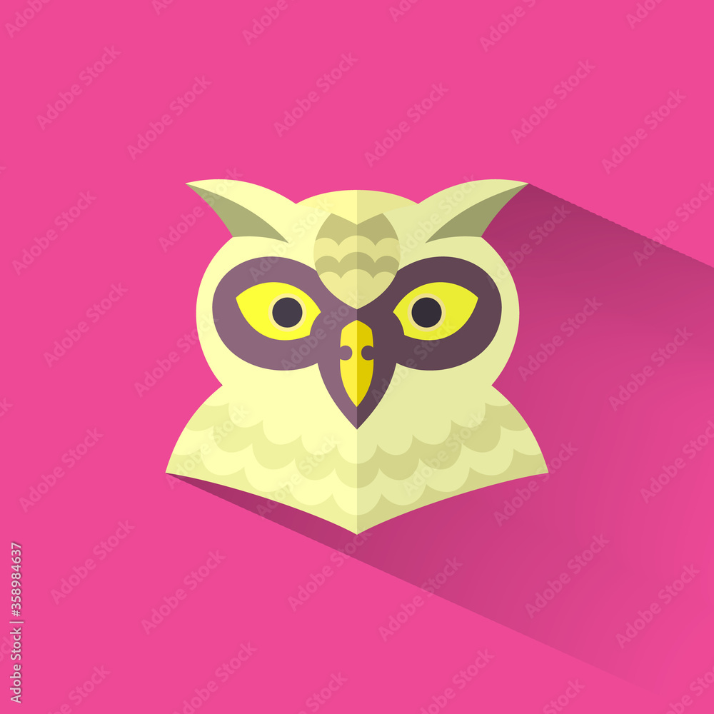 cute owl flat icon vector illustration cute owl flat icon vector illustration