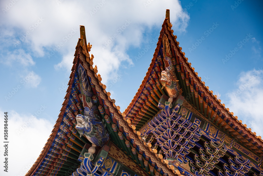 February 2019. Dali, China. The Three Pagodas are located in the Chongsheng temple. Buildings that make up the temple.
February 2019. Dali, China. The Three Pagodas are located in the Chongsheng temple. Buildings that make up the temple.