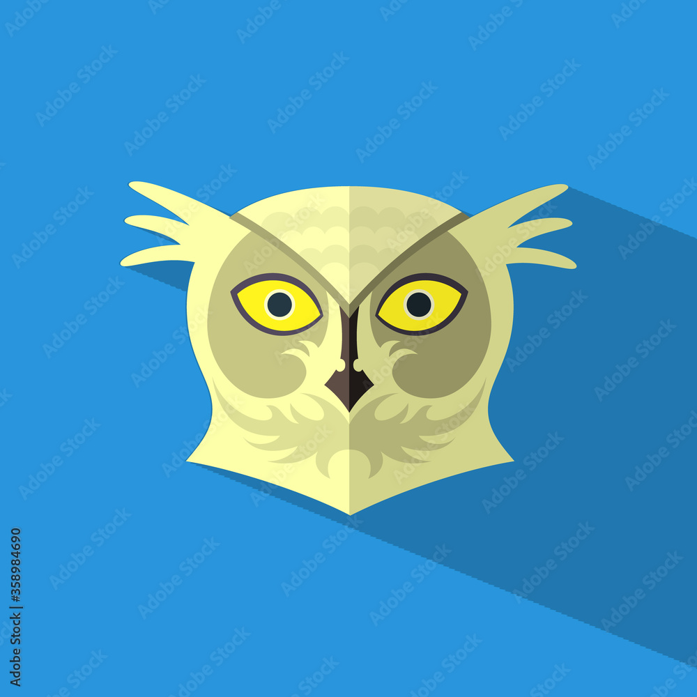Obraz premium cute owl flat icon vector illustration