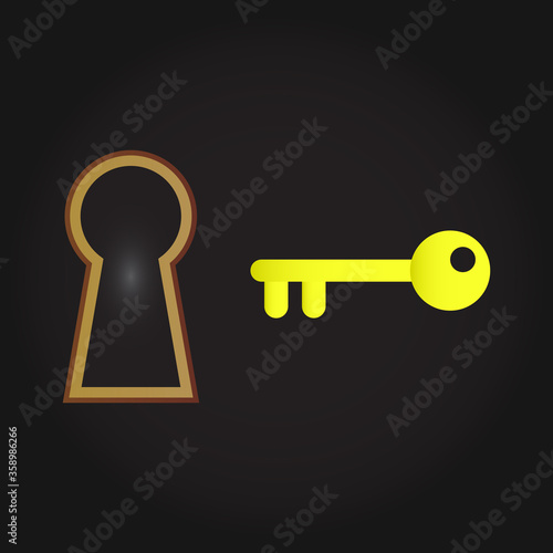 Keyhole and yellow key