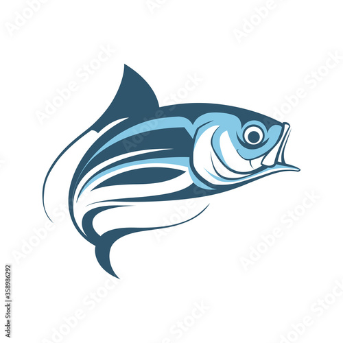 jumping fish logo template vector illustration