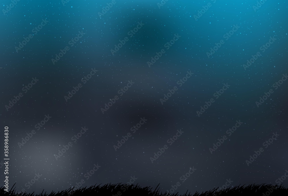 Fototapeta premium Light BLUE vector texture with milky way stars. Blurred decorative design in simple style with galaxy stars. Best design for your ad, poster, banner.